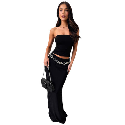 Slim Fit Two-piece Suit Tube Top Dress